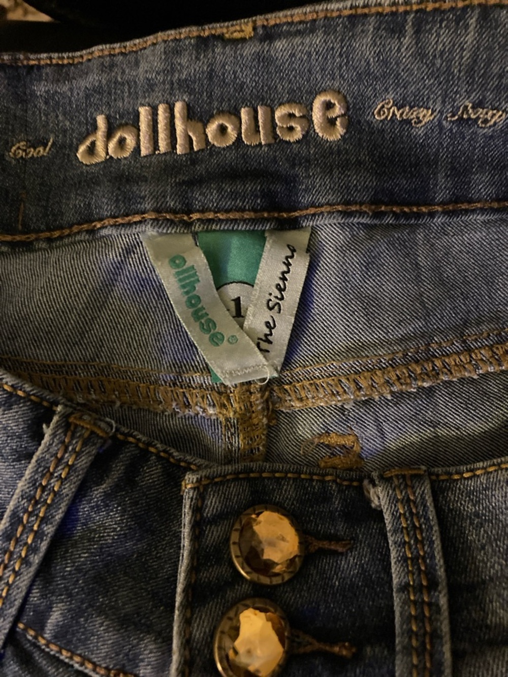 Dollhouse Denim Shorts with Gold embellishments size 1 - Picture 4 of 4